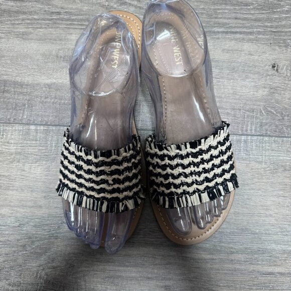 Nine West Cammie Frayed Textile Slide Sandals Women's Size 8 - Picture 2 of 6